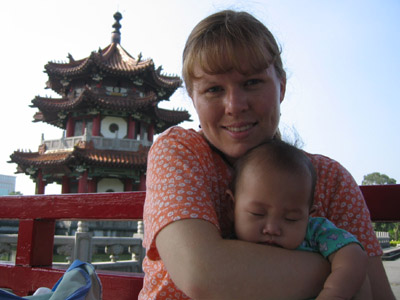 Asleep in the park with Mom